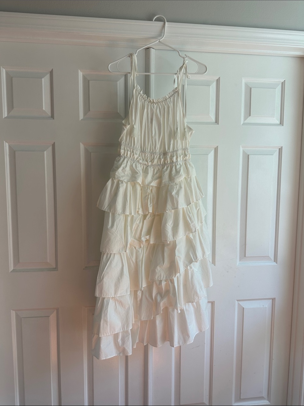 Steve Madden Cream Tiered Ruffle Sundress